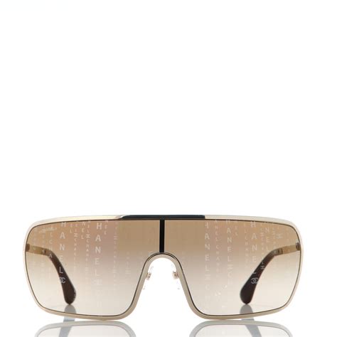 chanel gold shield runway sunglasses